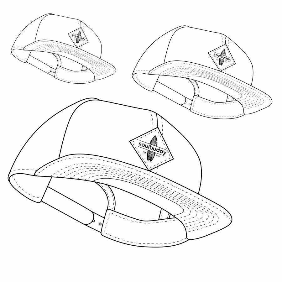 Soulbuddy Familien Partnerlook Snapback Caps 3er-Set – Erwachsenen-Cap und zwei Kinder-Caps im Set