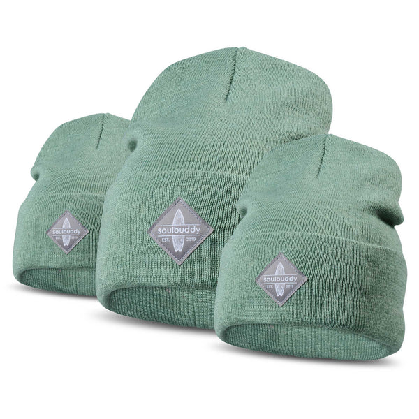 FAMILY Beanies Set of 3 in Green Melange