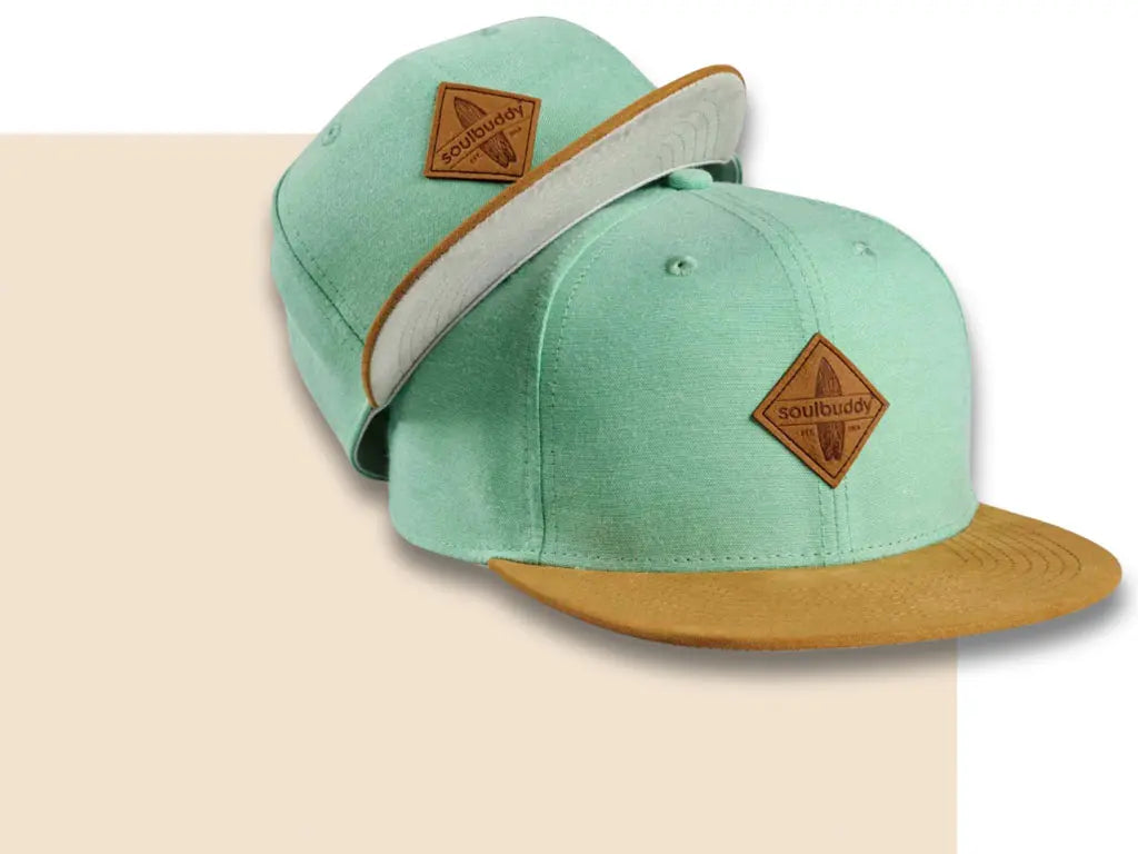 Soulbuddy Partnerlook Caps 2er-Set für Eltern und Kind in Mintgrün