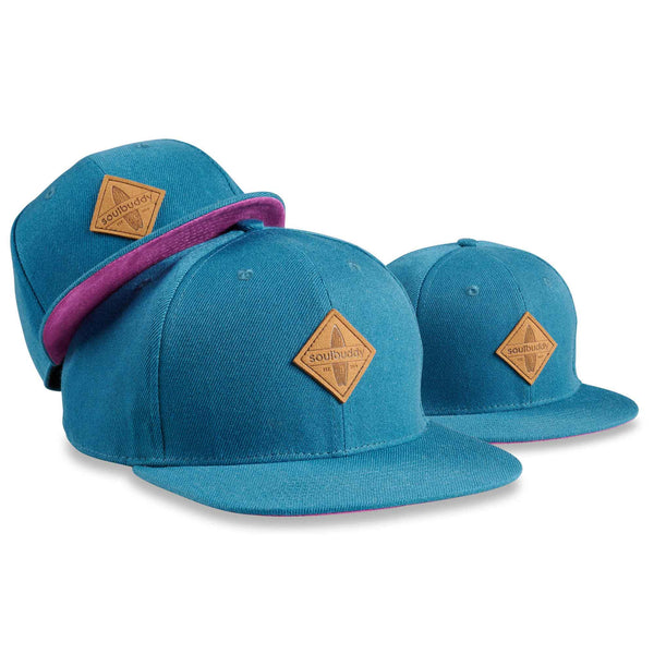 FAMILY Snapback Caps Set of 3 in Petrol Purple