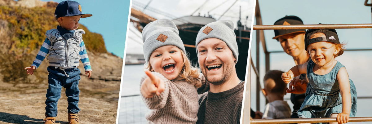 Geschenk zum 1. Geburtstag – Kleinkinder mit Soulbuddy Caps und Beanies