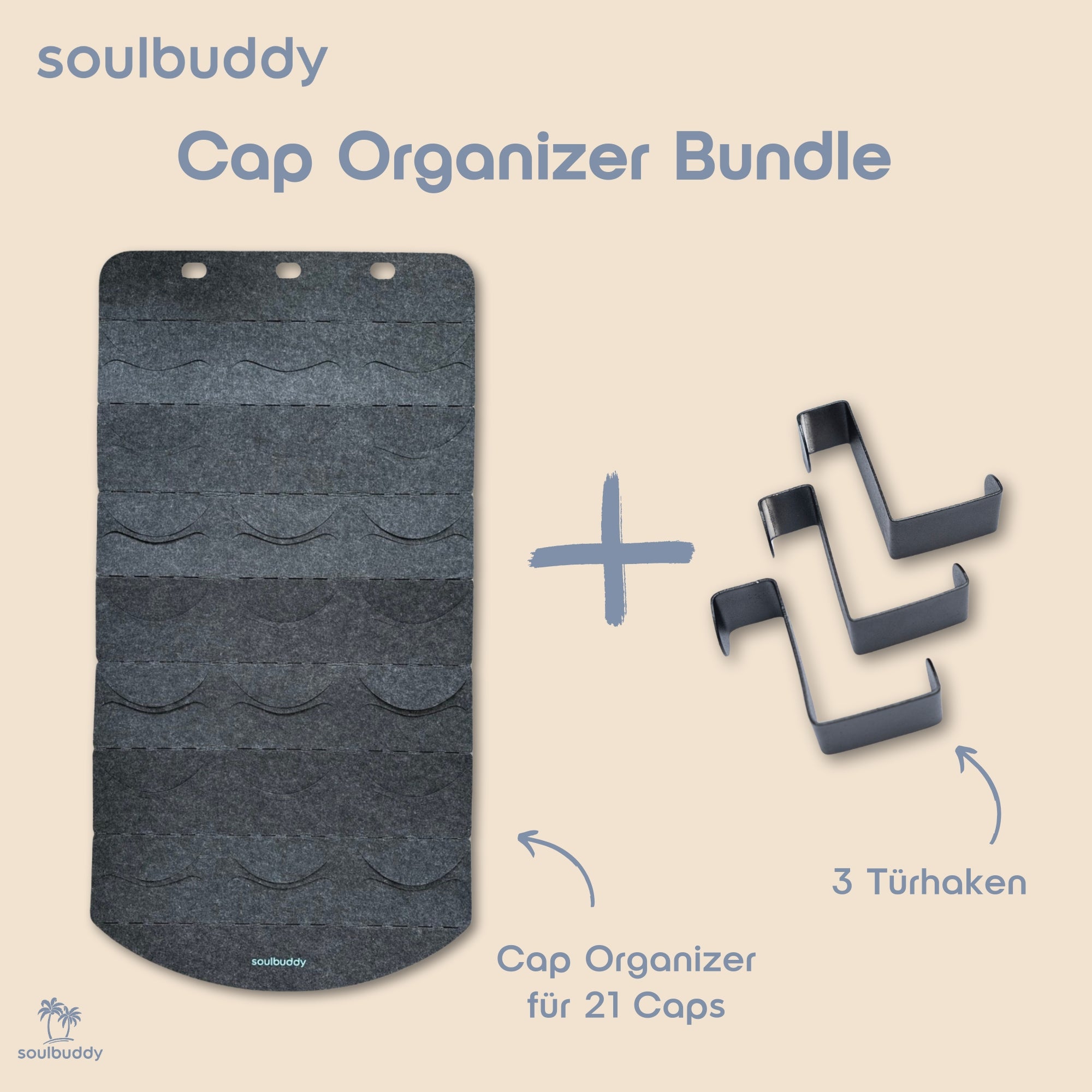Cap Organizer mit 21 Caps inkl. 3x Türhaken