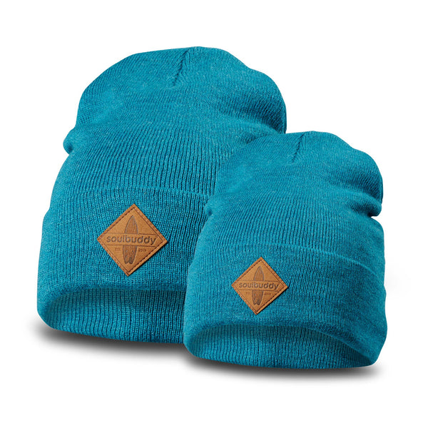SOULBUDDY Beanies Set of 2 in Petrol Melange