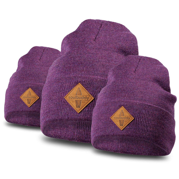 FAMILY Beanies Set of 3 in Purple Melange
