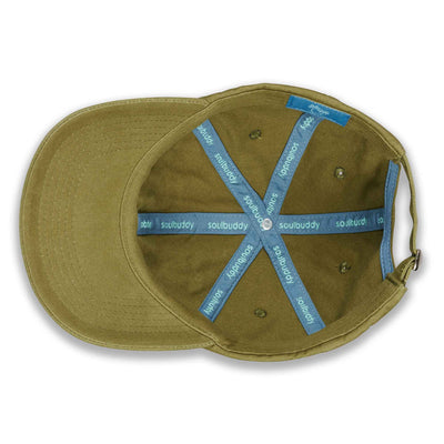 Soulbuddy Dad Hat Basecap für Damen und Herren in Olive – Produktansicht