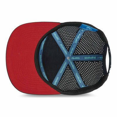 Soulbuddy Performance Cap für Damen und Herren in Black Red – Ansicht von unten