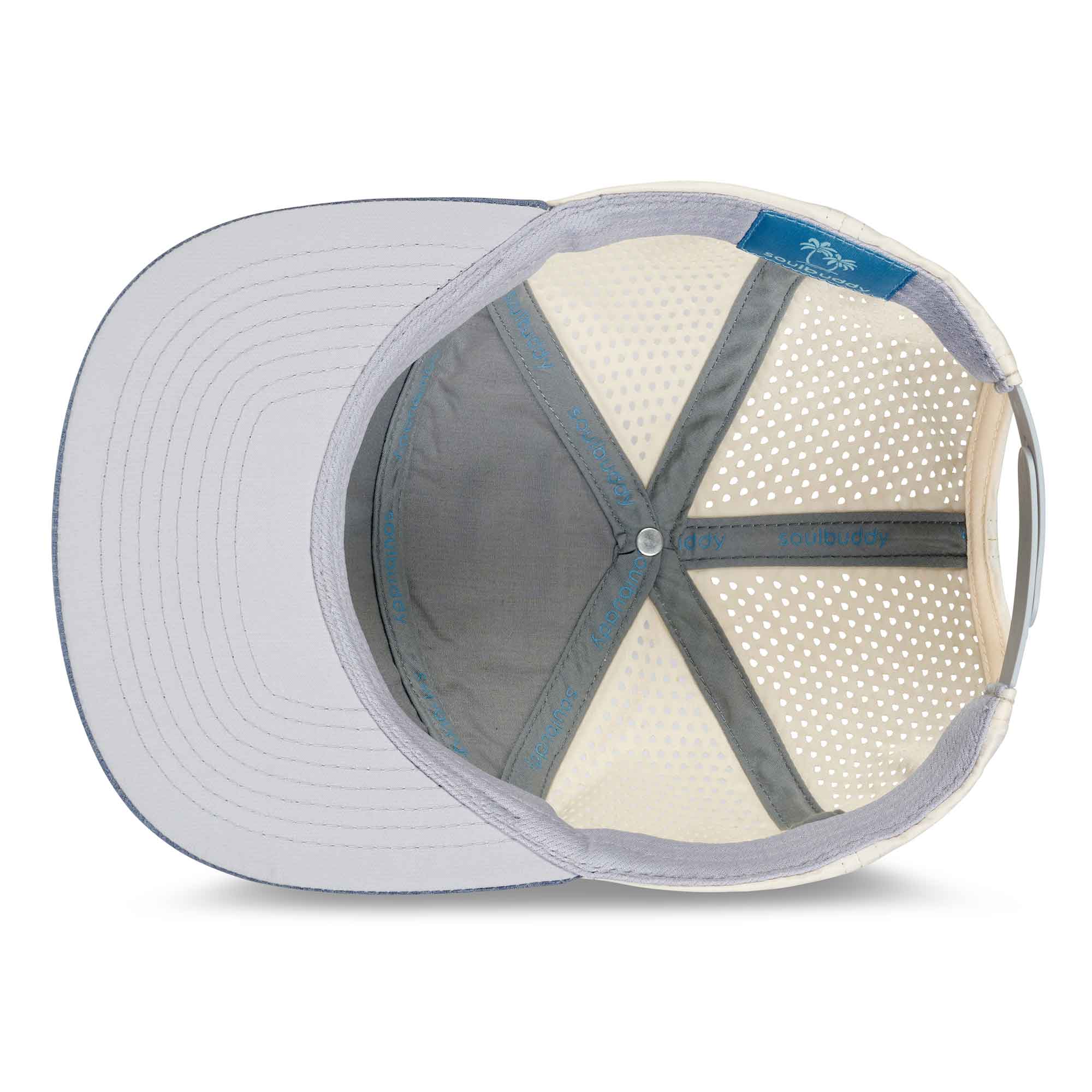 Performance Cap von Soulbuddy in Blau Creme Unten