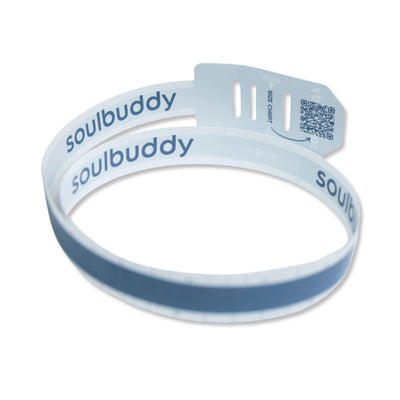 Mètre ruban tour de tête Soulbuddy bleu-blanc – intérieur du ruban