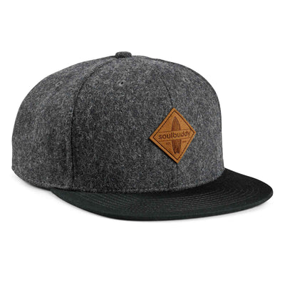 Soulbuddy Snapback Cap für Damen und Herren in Dunkelgrau – Vorderansicht