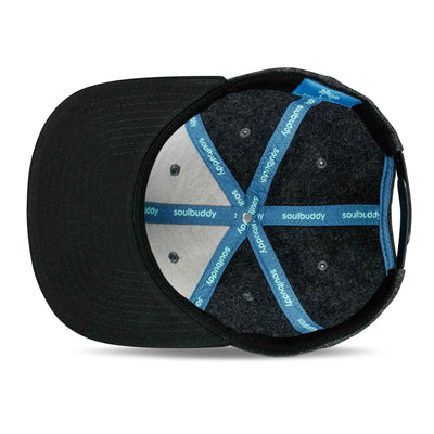 Soulbuddy Snapback Cap für Damen und Herren in Dunkelgrau – Innenansicht