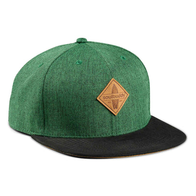 Soulbuddy Snapback Cap für Damen und Herren in Dunkelgrün – Vorderansicht