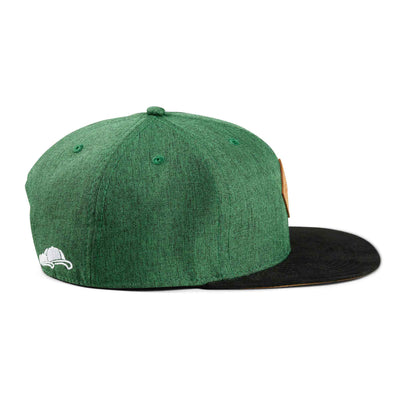 Soulbuddy Snapback Cap für Damen und Herren in Dunkelgrün – Seitenansicht