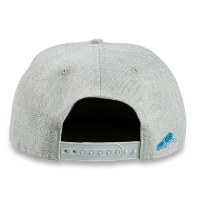 Soulbuddy Snapback Cap für Damen und Herren in Grau-Blau – Rückansicht mit Stick