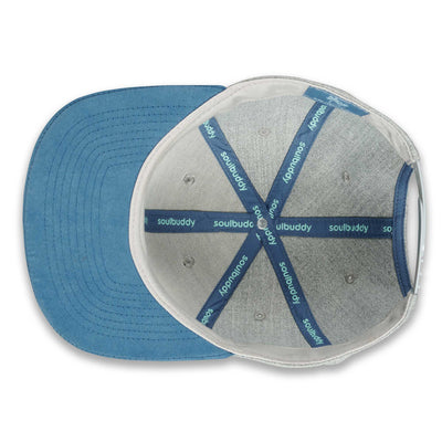 Soulbuddy Snapback Cap für Damen und Herren in Grau-Blau – Innenansicht