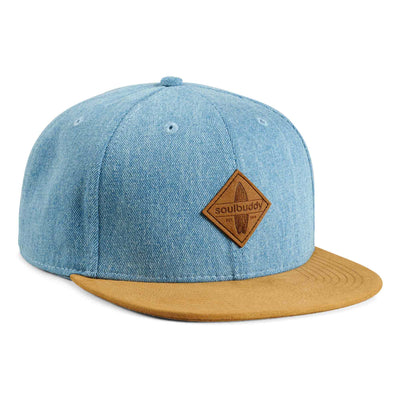 Soulbuddy Snapback Cap für Damen und Herren in Hellblau – Vorderansicht