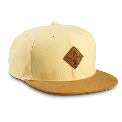 Soulbuddy Snapback Cap für Damen und Herren in Hellgelb – Vorderansicht