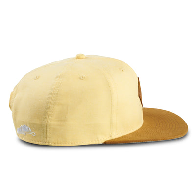Soulbuddy Snapback Cap für Damen und Herren in Hellgelb – Seitenansicht
