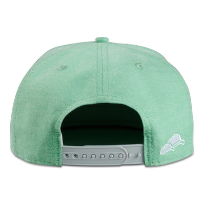 Soulbuddy Snapback Cap für Damen und Herren in Mintgrün – Rückansicht mit Stick