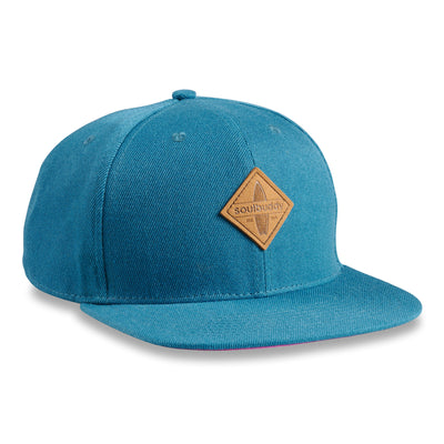 Soulbuddy Snapback Cap für Damen und Herren in Petrol Lila – Vorderansicht