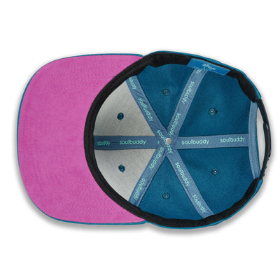 Soulbuddy Snapback Cap für Damen und Herren in Petrol Lila – Innenansicht