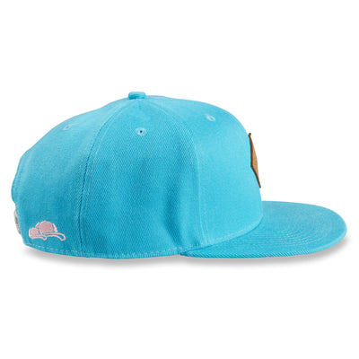 Soulbuddy Snapback Cap für Damen und Herren in Skyblue Pink – Seitenansicht