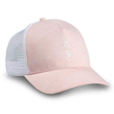 Soulbuddy Trucker Cap für Damen und Herren in Rosa-Weiß – Vorderansicht