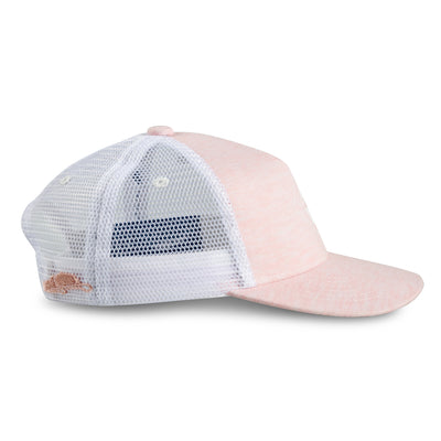 Soulbuddy Trucker Cap für Damen und Herren in Rosa-Weiß – Seitenansicht