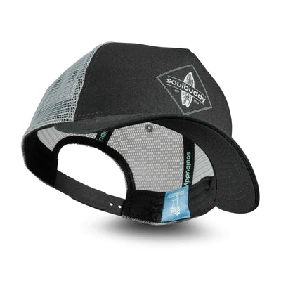 Soulbuddy Trucker Cap für Damen und Herren in Schwarz-Grau – Produktansicht