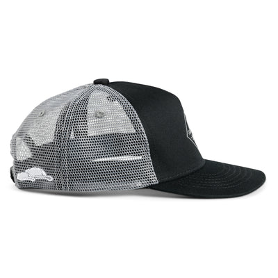 Soulbuddy Trucker Cap für Damen und Herren in Schwarz-Grau – Seitenansicht