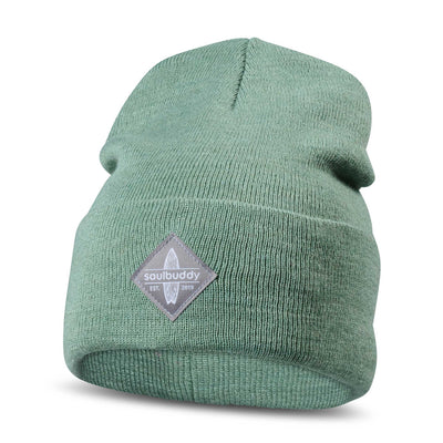 Soulbuddy Kinder Beanie Mütze in Green Melange – Produktansicht