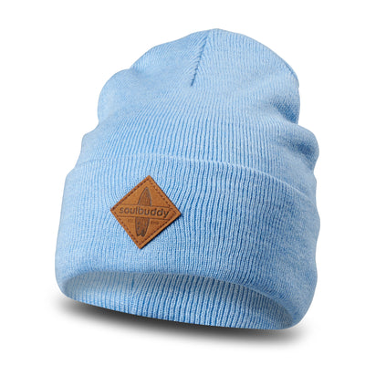 Soulbuddy Kinder Beanie Mütze in Hellblau Melange – Produktfoto