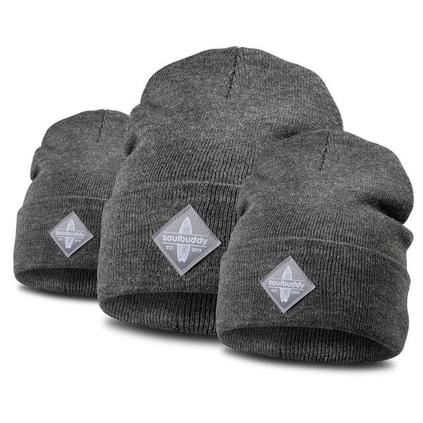 FAMILY Beanies Set of 3 in Dark Grey Melange