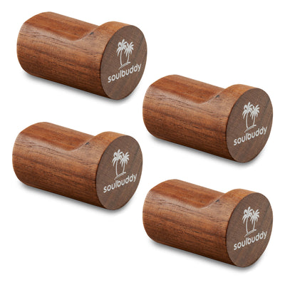 Soulbuddy Cap Haken aus Holz (Walnuss) – 4er-Set, Produktansicht