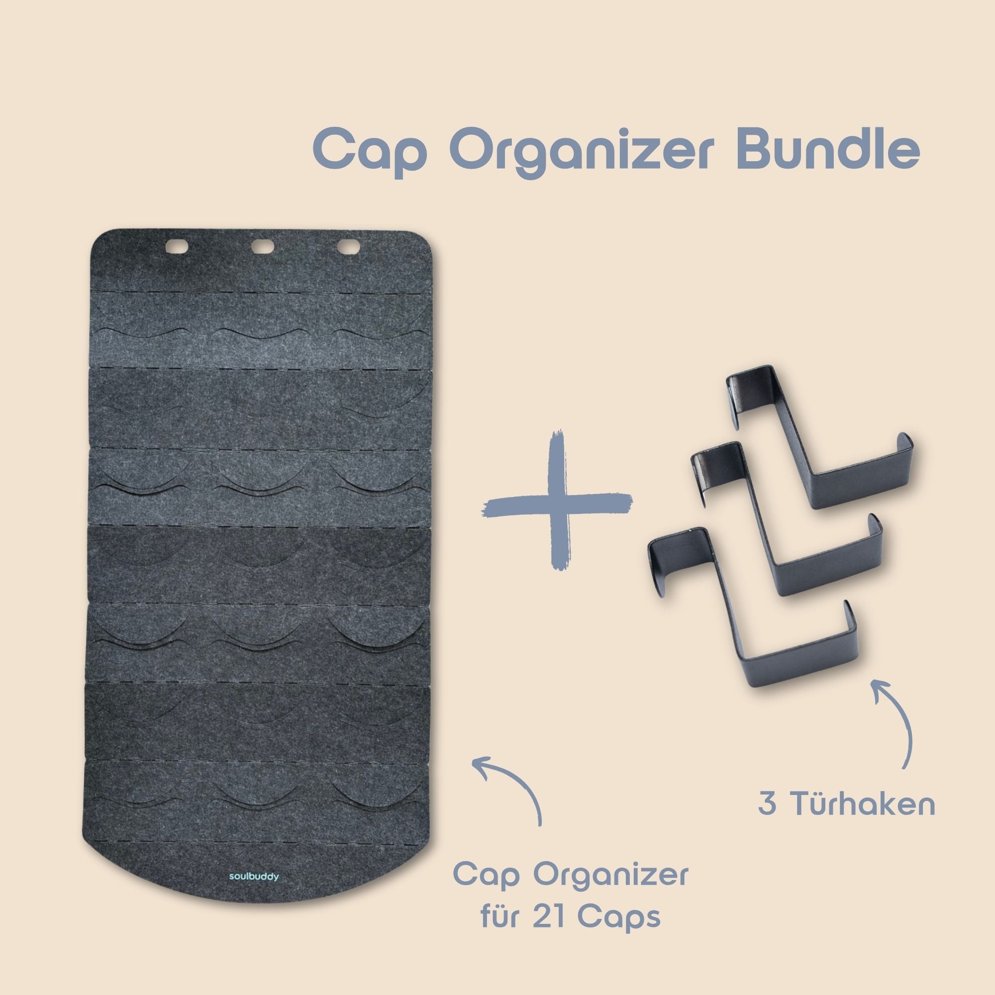 Cap Organizer mit 21 Caps inkl. 3x Türhaken