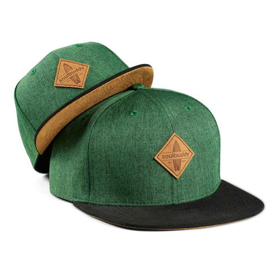 Soulbuddy Partnerlook Snapback Caps 2er-Set für Eltern und Kind in Dunkelgrün – Eltern- und Kinder-Cap im Set, Vorderansicht