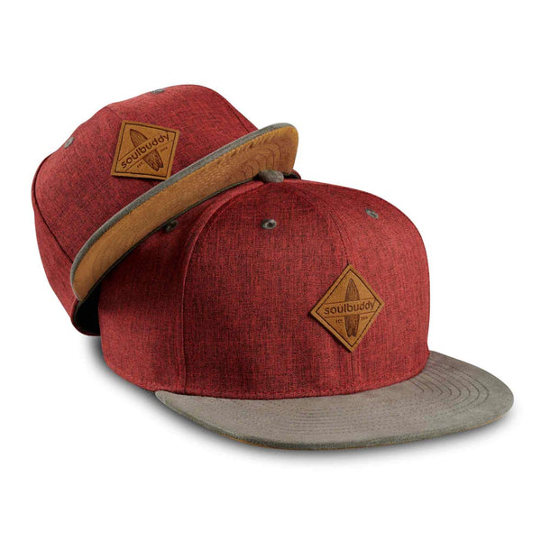 SOULBUDDY Snapback Caps Set of 2 in Dark Red