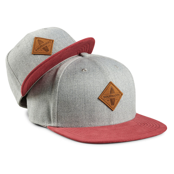 SOULBUDDY Snapback Caps Set of 2 in Grey-Red