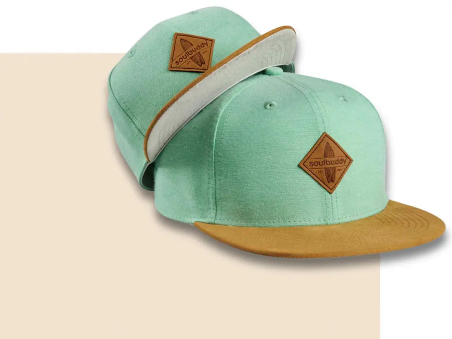 Soulbuddy Partnerlook Caps 2er-Set für Eltern und Kind in Mintgrün