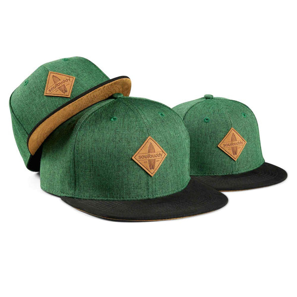 FAMILY Snapback Caps Set of 3 in Dark Green