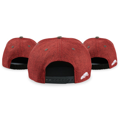 Soulbuddy Familien Partnerlook Snapback Caps 3er-Set in Dunkelrot – Rückansicht mit Stick, Kinder-Caps mit flachem Schirm