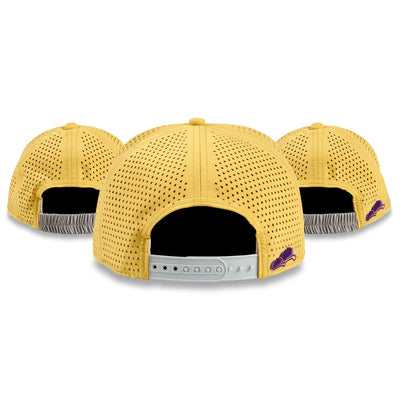 Soulbuddy Familien Partnerlook Performance Caps 3er-Set in Yellow Lilac – Rückansicht des 3er-Sets