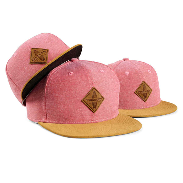 FAMILY Snapback Caps Set of 3 in Light Red