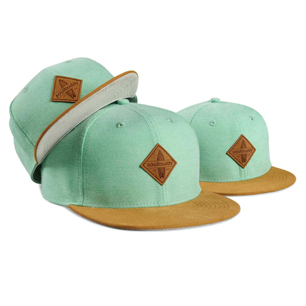 FAMILY Snapback Caps Set of 3 in Mint Green