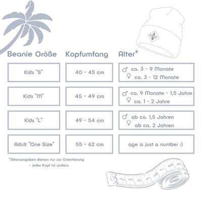 Größentabelle Soulbuddy Partnerlook Beanies 2er-Set für Eltern und Kind