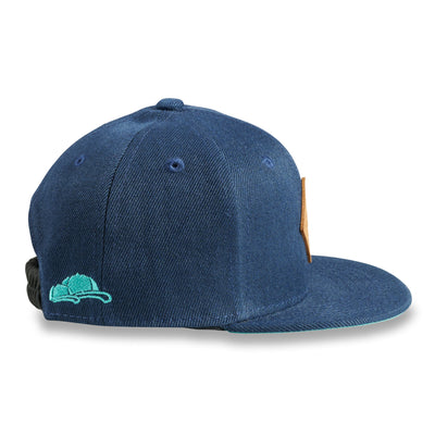 Soulbuddy Kinder Snapback Cap in Blau Türkis – Seitenansicht (Kids S)