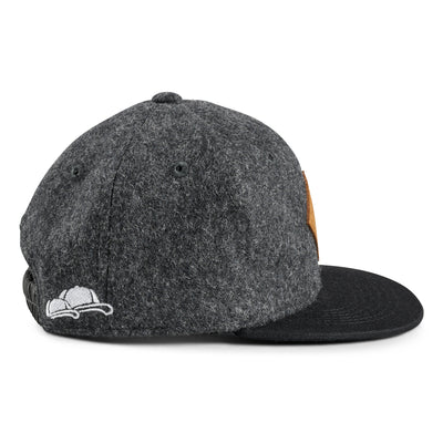 Soulbuddy Kinder Snapback Cap in Dunkelgrau – Seitenansicht (Kids S)