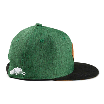 Soulbuddy Kinder Snapback Cap in Dunkelgrün – Seitenansicht (Kids S)