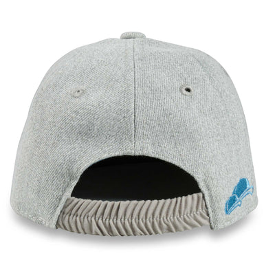 Soulbuddy Kinder Snapback Cap in Grau-Blau – Rückansicht mit Stick (Kids S)