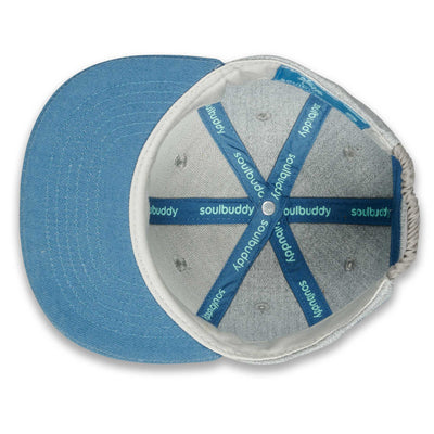 Soulbuddy Kinder Snapback Cap in Grau-Blau – Innenansicht (Kids S)