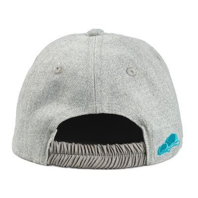 Soulbuddy Kinder Snapback Cap in Grau-Petrol – Rückansicht mit Stick (Kids S)